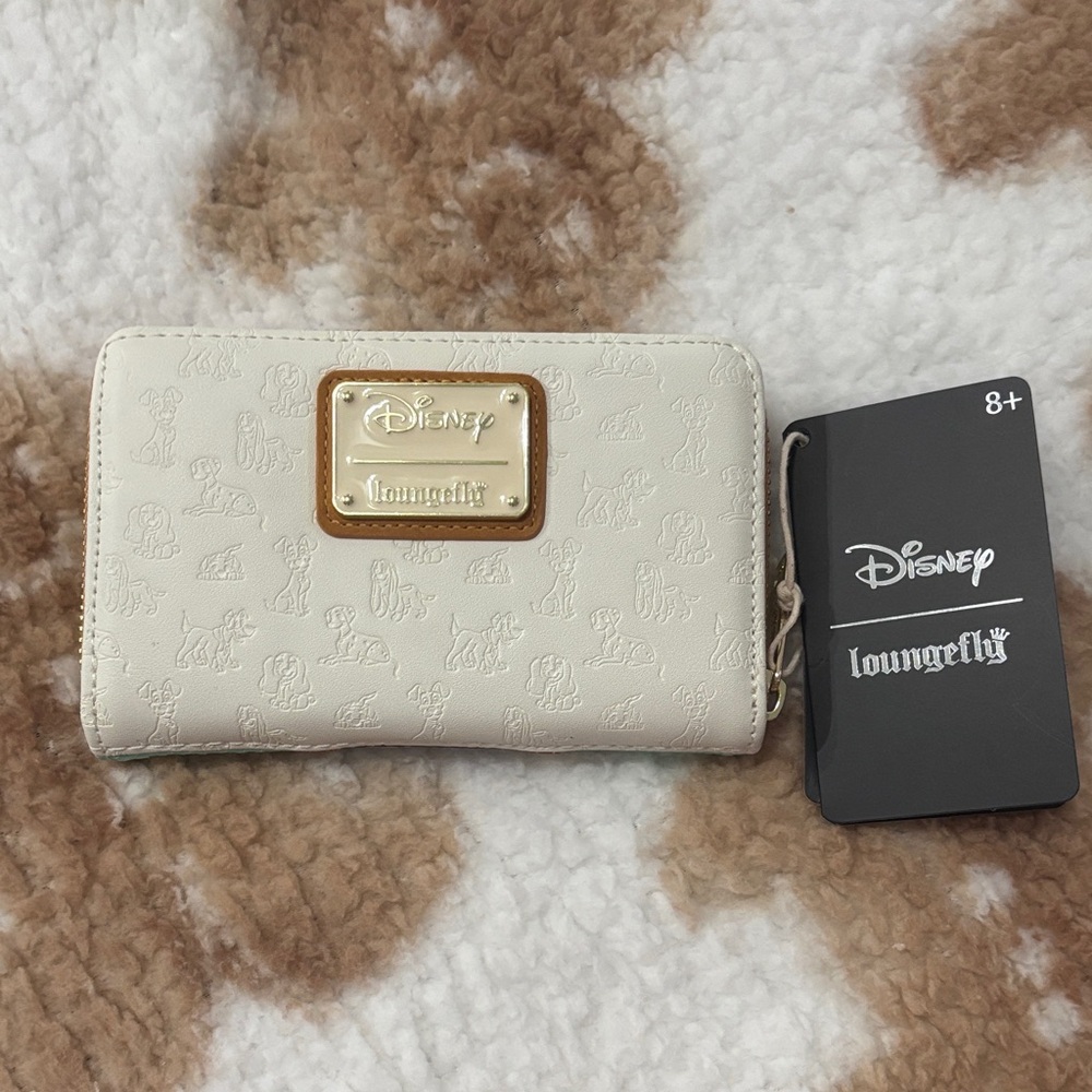Loungefly Cream Disney Lady and the Tramp Wallet with Gold Accents